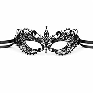 TK Gruppe Timo Klingler Augenmaske - Gothic & Venezianisch - Spitze Maske für Halloween - Damen Maskenball Spitzenmaske (Modell 02 - schwarz)