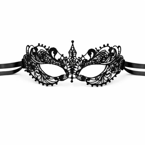 TK Gruppe Timo Klingler Maschera per gli occhi – Gothic & Veneziano – Maschera in pizzo per Halloween – Maschera da donna (modello 02 – nero)