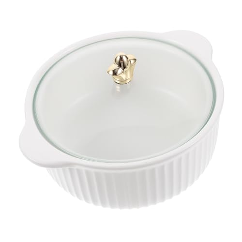 Ipetboom Ciotola per Zuppa con Manici in Ceramica Porcellana da Portata Nordica, Grande Insalatiera Versatile per Cucina Domestica, Adatta a Noodles, Ramen e Zuppe (