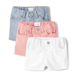 The Children’s Place Baby Toddler Girls Denim Shortie Shorts