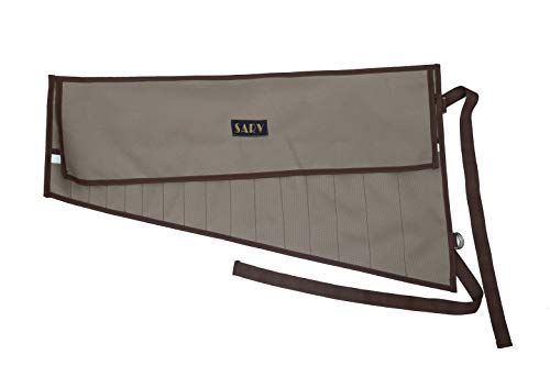 16 Pocket Wrench Roll Up Pouch, Tool Organizer Bag, Must For Stanley Craftsman, Easy Grip, Handcrafted, Portable Storage, Pvc Laminated Waterproof Ballistic Polyester Oxford Canvas - Khaki, 16P09 #TOP2