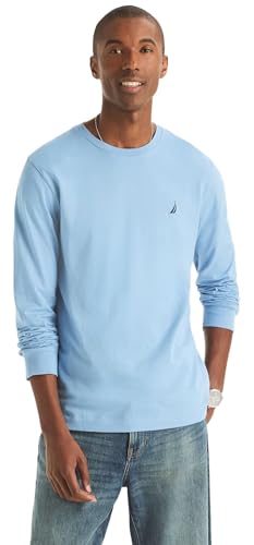 Nautica Men's Crewneck Long-Sleeve T-Shirt, Allure, XXL | Amazon.com