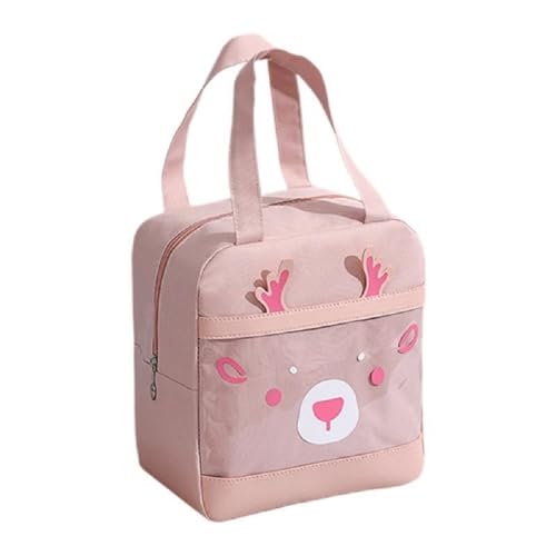 Image of CoolKraft Lunch Bag for School Kids, Girls, Cute Animal Design Bag, Lunch Bag for Office Women Travel Picnic Bag, Insulated Portable Tiffin Bag 29 x 18.5 x 14 cm (Pink)