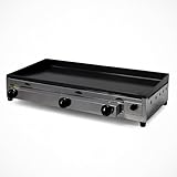 Chapa Profissional a Gás para Lanches, 40 x 80 cm, 3 Queimadores, Aço e Inox, 3,5mm