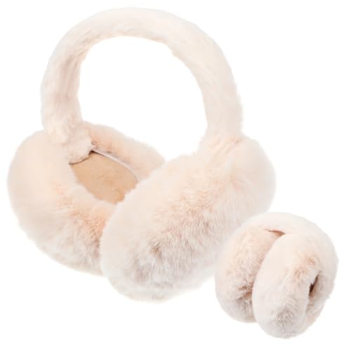 Lusofie Women's Earmuffs Faux Fur Warm Earmuffs Winter Cute Plush Ear Warmer Ear Covers Ear Muffs for Winter(Beige)