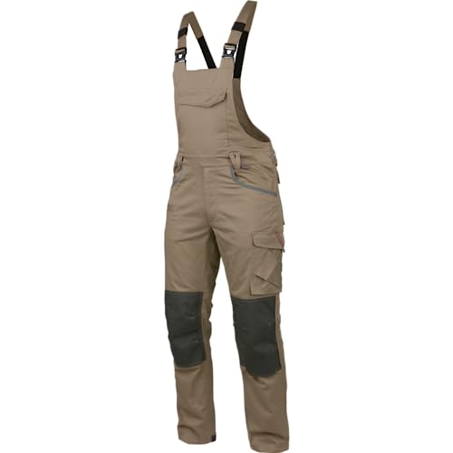 WÜRTH MODYF Arbeitslatzhose Stretch X - professionelle Arbeitshose für Herren - Latzhose mit Reißverschluss - in der Größe 64 in Beige