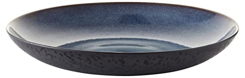 BITZ Schale, Obstschale/Salatschüssel aus Steinzeug, 40 cm im Durchmesser, spülmaschinenfest, schwarz/dunkelblau
