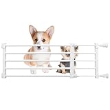 Short Dog Gate Expandable Dog Gate 22'-39.37' to Step Over,Pressure Mount Small Pet Gate,Low Pet Gate-Adjustable,Puppy Gate Indoor for Doorway,Stairs (White, S(9.4''H))