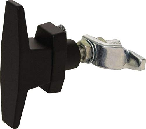 Made in USA - 3-1/16" Long x 3" Wide x 7/8" High, T-Handle Latch with O-Lock - Die Cast Zinc, with Black Powder Coat Finish (2 Pack)