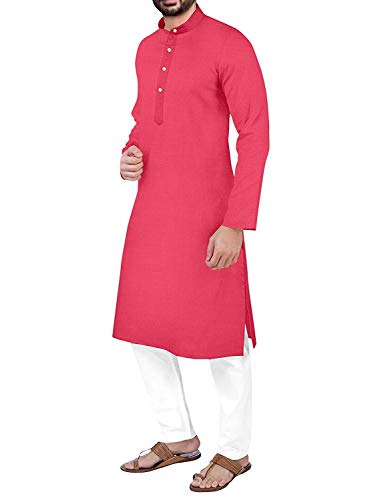 Image of Gauri Laxmi Enterprise Men Cotton Blend Straight Kurta