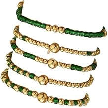 Zian Bohemian Multilayer Beaded Stackable Bracelets for Women Colorful Surfer Heishi Gold Plated Beaded Stretch Bracelets Friendship Vacation Wristbands for Men Summer Beach Jewelry Gift