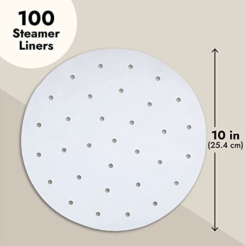 Gerusea HM21 Minedecor 100 Count Perforated Parchment Paper Bamboo Steamer Liners thumb #1