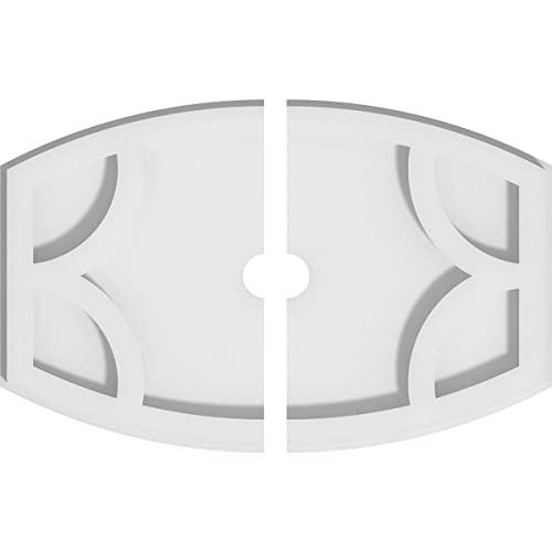 Image of Ekena Millwork CMP12X8KY2-01000 Kailey Architectural Grade PVC Contemporary, Two Piece Urethane Ceiling Medallions 12 inchW x 8 inchH x 1 inchID x 6 1 /2 inchC x 1 inchP