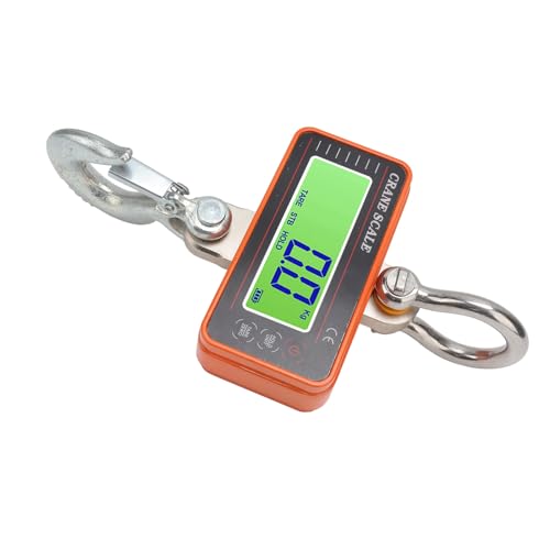 Qudinip Báscula de Grúa Digital, Báscula Colgante Industrial Resistente de 1500 Kg y 3000 Lb con Control Remoto y Pantalla LED, para una Medición Precisa del Peso