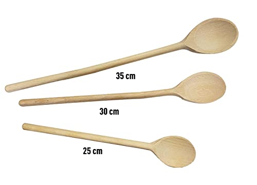 Fackelmann Nature Cucharas Madera. Color Natural. 24x4,5cm, 30x4,5cm y 35x4,5cm. 3 uds