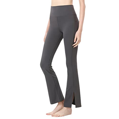 OTMYIGO Women's Bootcut Yoga Pants Sports Trousers High Waist Workout Bootleg Tummy Control Work Pants for Work & Casual,Grey,XL