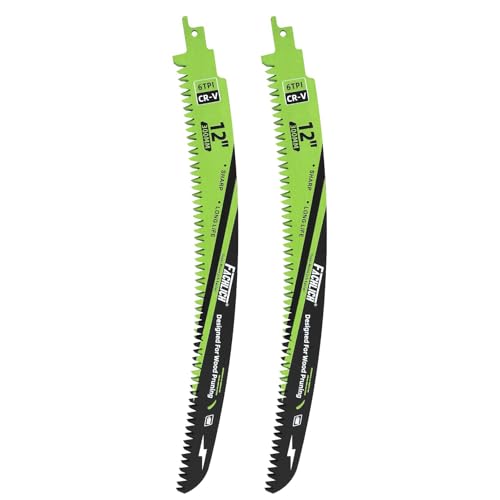 Image of Japanese Teeth Reciprocating Saw Blade 12Inch - Saber Saw Blades Wood Pruning, 2pcs Curved Edge 6TPI for Tree Trimming, Wood /PVC Pipe Cutting, Cr-V Sabre Blades
