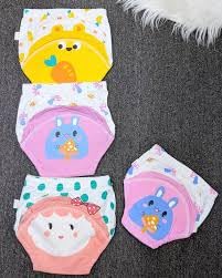 Dhruva Sales Reusable Soft Cotton Leak-Proof & Washable Eco-Friendly Baby Diaper (Pack Of 2 & 3) (Size : S,M,L,XL) Multicolor (3, Assorted, L) 3