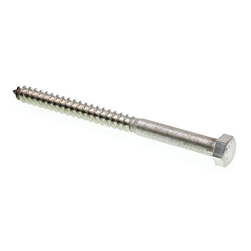 Prime-Line 9056484 Hex Lag Screws, 3/8 in. X 5 in., Grade 18-8 Stainless Steel, 10-Pack