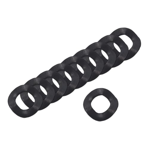 uxcell Wave Spring Washer, 100Pcs 0.24"x0.12"x0.02" (ODxIDxT) - Iron Curved Washer for Screw Bolt, Wave Washers Gaskets for Machinery (Black)