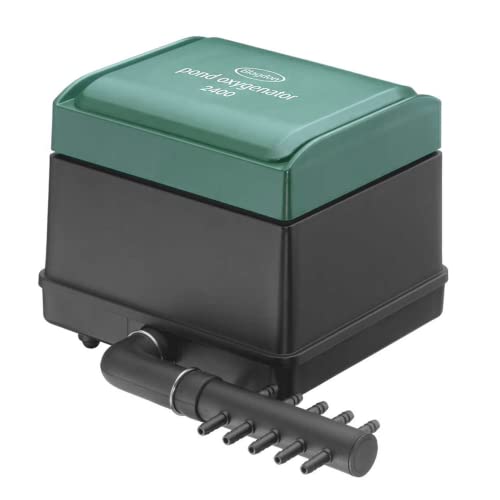Blagdon Pond Oxygenator 2400, 10 Outlet Air Pump for Ponds Up to 15,000 Litres (Koi Ponds Up to 7,500 Litres), Suitable for Aeration and Oxygenation in Hydroponic and Aquaponic Systems,Green