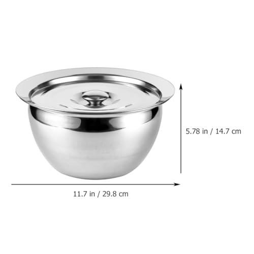 Tazón de cocina acero inoxidable 10 pulgadas con tapa miniatura 2