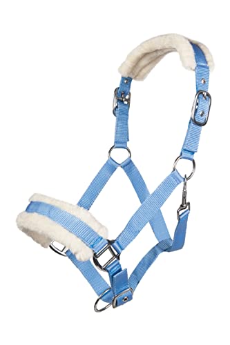 HKM 11796 Halfter Bischofshofen, Plüschpolsterung, Pferdehalfter, Babyblau, Pony