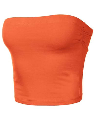 Image of Women's Shapewear Tube Tops Strapless Ruched Built-in Shelf Bra Casual