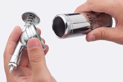 Foto von HAZET Mini-Fettpresse 2162M inkl. Schmiernippel in 50 und 90 Grad Ausführung - präzise Dosierung für loses Fett, Füllmenge 80 g - zum schmieren von Maschinen, Fahrrad-Ketten, Schlagschraubern uvm.