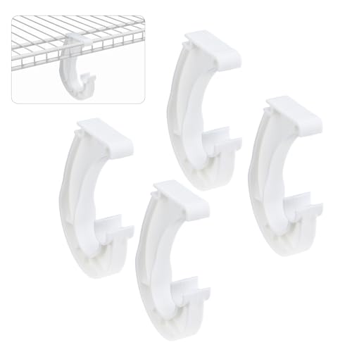 Egdusns 4pcs Hanging Closet Rod Support,Sturdy J-Shaped Closet Brackets for Hanging Clothes?Cabinets Storage and Curtain,3/4 Closet Shelf Rod Holder,Beautiful design,White