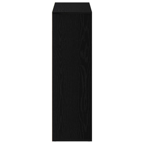 Estantería de madera de roble negro de 9 compartimentos con fijación de pared 7