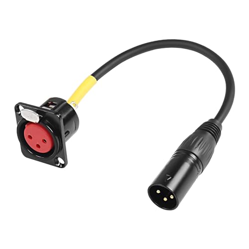 XMSJSIY D-Type XLR Female Panel Mount to XLR Male Connector Pass Through Cable,3 Pin Mic Feed/Pass Thru Converter Compatible with Microphone