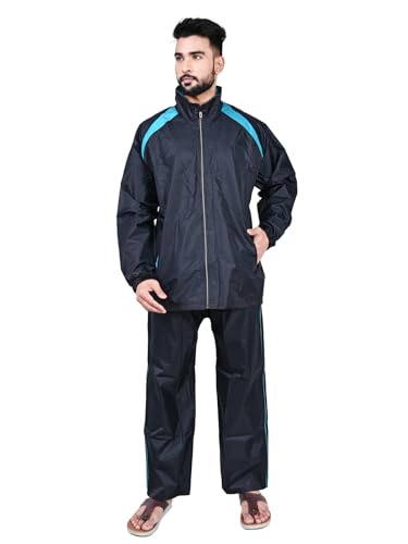 Image of Rupa Mens Rainwear For Men, Waterproof Nylon Blended Rain Standard Length Jacket With Pants And Carry Bag, Pack Of 1
