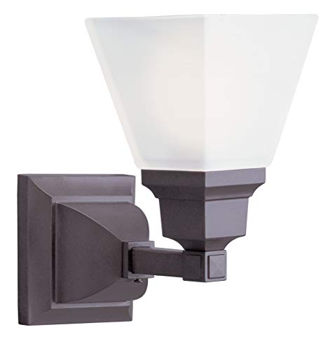 Livex Lighting 1031-07 Mission 1-Light Bath Light, Bronze