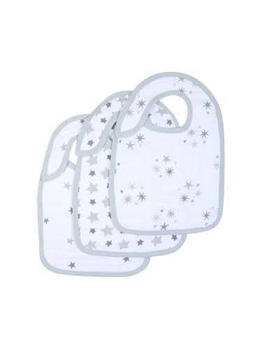 aden + anais Lot de 3 Bavoirs À Bouton-Pression En Mousseline de Coton, Bavoirs Coton Absorbants, Bavoirs d'épaule, Bébé Garçon, Bébé Fille, 23cm x...