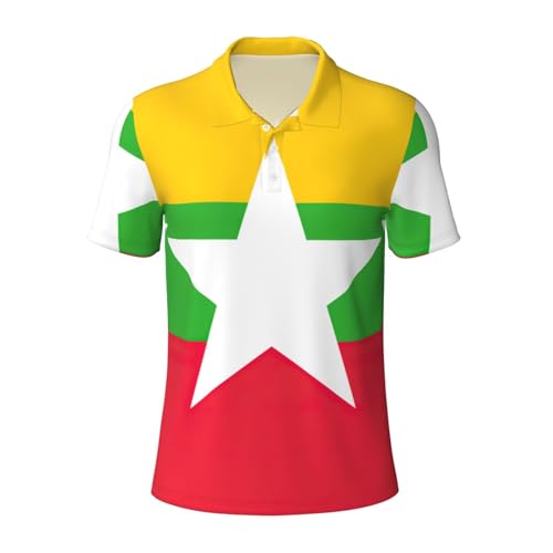 Chemise Birmanie homme à manches courtes style décontracté pour le quotidien et les voyages