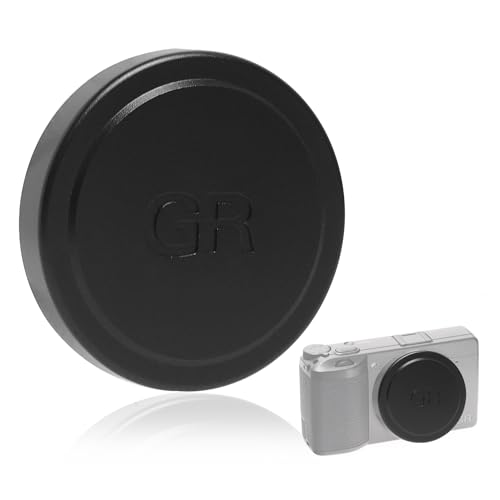 Lens Cap for RICOH GR IIIx GR III GR II GR3 GR3X GR2 GRII GRIII Camera Front Lens Cap Metal Aluminum Alloy Cap Protector Drop-resistant Interior Protection Cover Protector Accessories(Black)