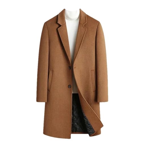 Manteau épais en laine et coton kaki élégant pour homme moderne en hiver L