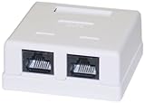 Cat6 Dual Jack Surface Mount Box, Female, Unshielded, White (CNE43750)