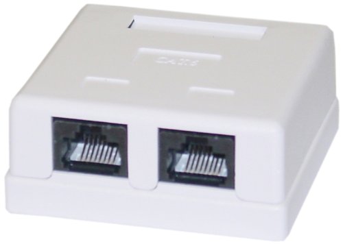 Cat6 Dual Jack Surface Mount Box, Female, Unshielded, White (CNE43750)