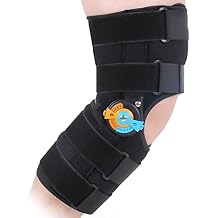 Hinged Knee Brace with Side Stabilizers ROM Knee Support Adjustable Knee Immobilizer for Knee Pain ACL MCL PCL Arthritis Meniscus Tear Post OP Recovery for Men and Women M