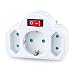 Produktbild benon Mehrfachstecker weiß mit Schalter - Steckdosen-Adapter mit Kindersicherung - Doppelstecker 3500W - 3Fach Multistecker - 2x Euro- und 1x Schuko - Mehrfachsteckdose