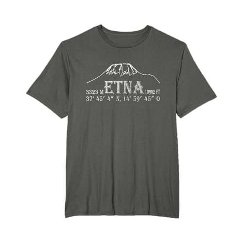 Ätna Bergsteigen Wandern Berge Motiv Höhenmeter Vulkan T-Shirt