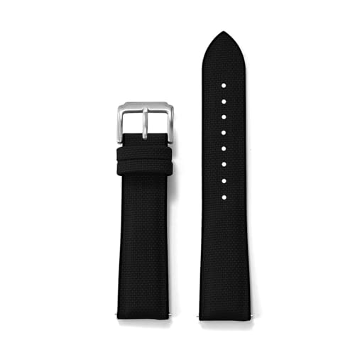 Bracelet de montre anti transpiration toile et caoutchouc souple 22mm