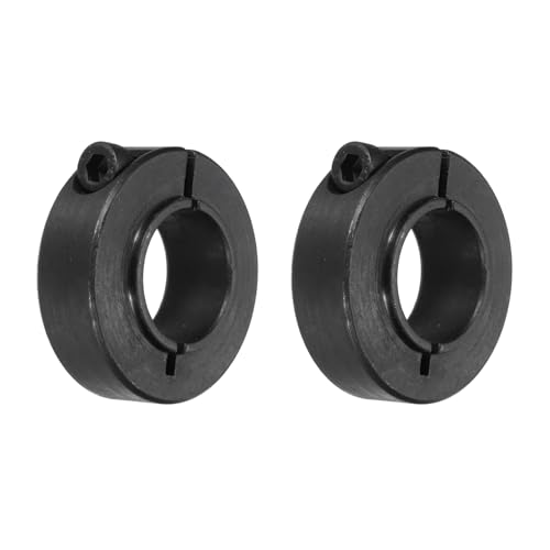 QUARKZMAN Collier D'Arbre À Fente Unique 3/4"(20mm) Alésage Acier Au Carbone Collier À Vis Serrable 1 9/16"(40mm) OD x 9/16"(14mm) H Drive Shafts Agricultural Implements Machine Tool Noir, 2