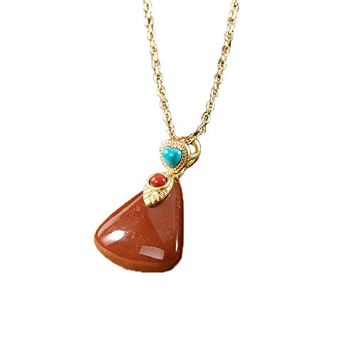 Collar con Colgante de Dama roja del Sur Natural de Plata 925
