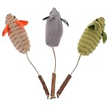 Homoyoyo 3 Stück Teiliges Katzenspielzeug Mäuse mit Natürlicher Katzenminze Interaktives Kauspielzeug für Drinnen Leichtes Kitten zur Beschäftigung und Zahnpflege in Farben Grasgrün und