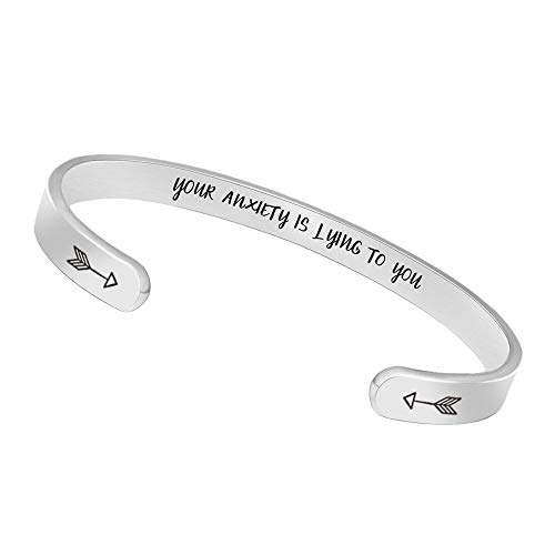 Bracelets for Women,Relaxation Gifts for Women Anxiety Cuff Bangle Bracelets Personalized Teen Girl