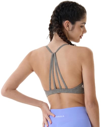 Image of AUROLA Mercury Workout Sports Bras Women Athletic Removable Padded Backless Strapy Minimal Crop Top