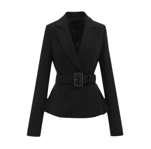 Blazer tendance pour femme Haitpant taille M veste noire avec ceinture ajustable